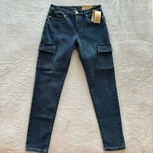 MICHAEL KORS Selma Skinny High Waisted Cargo Jeans--6